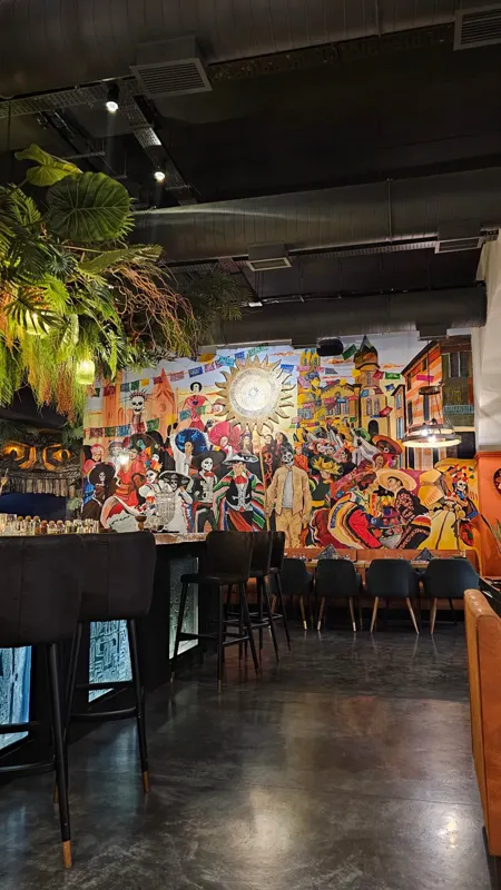 Hall with a Day-of-the-Dead mural